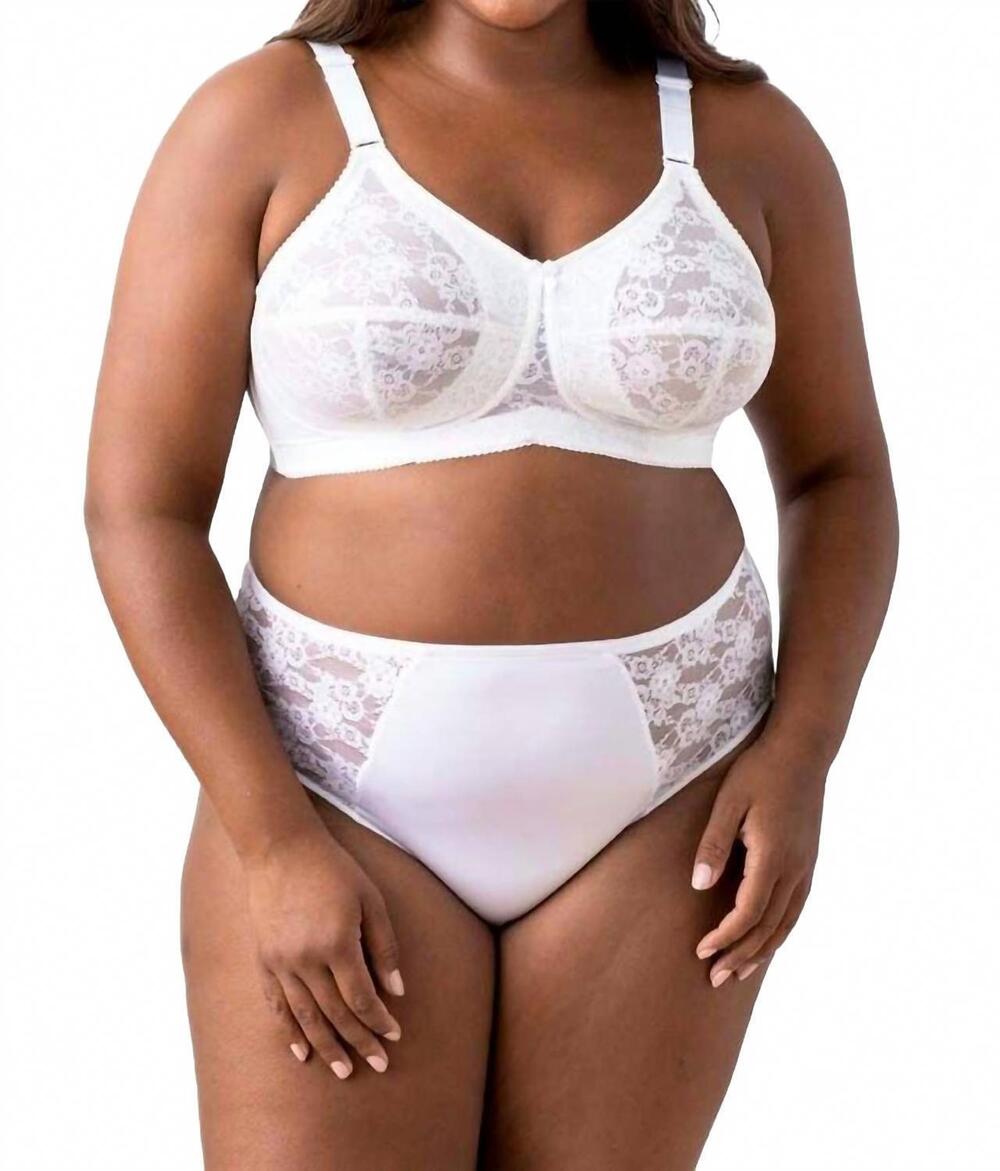 NEW ELILA lace soft cup wireless bra in white